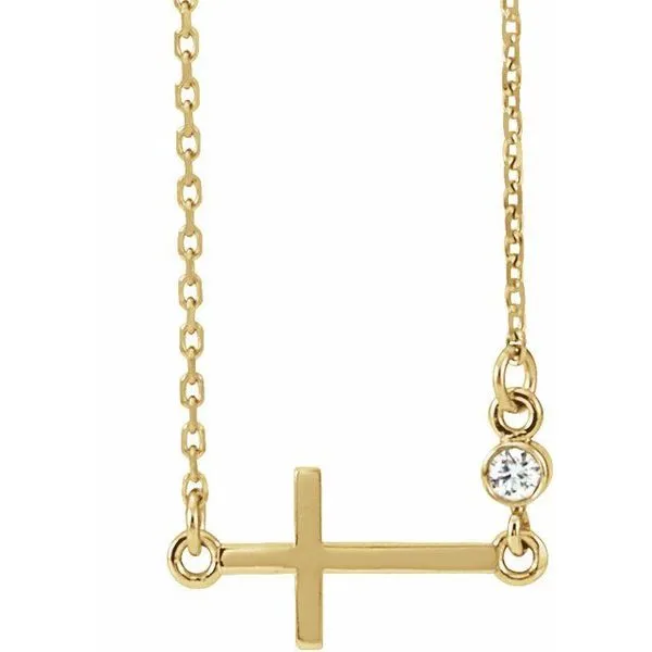 Accented Sideways Cross Necklace Rasmussen Jewelers Spanish Fork, UT