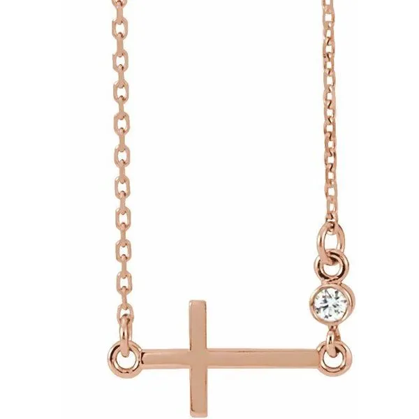 Accented Sideways Cross Necklace Hopman Jewelers Elkhart, IN