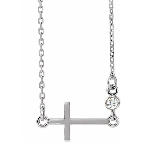 Accented Sideways Cross Necklace Jewelry Design Studio Jensen Beach, FL