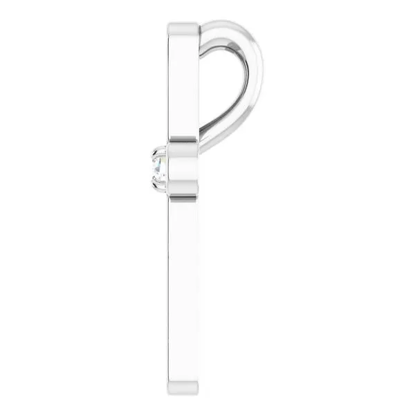 Sculptural Solitaire Cross Pendant Image 3 Rick's Jewelers California, MD