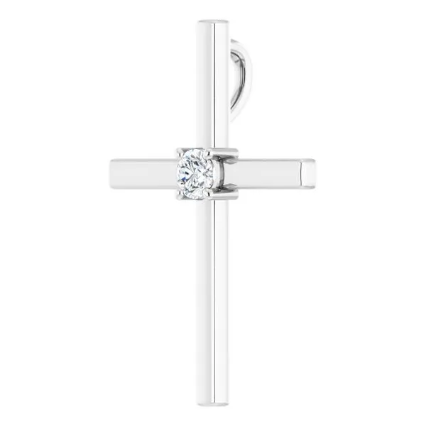 Solitaire Cross Pendant Image 2 J. Meredith Jewelers Delafield, WI