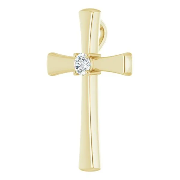 Solitaire Cross Pendant Image 2 Jim's Jewelers Tyler, TX