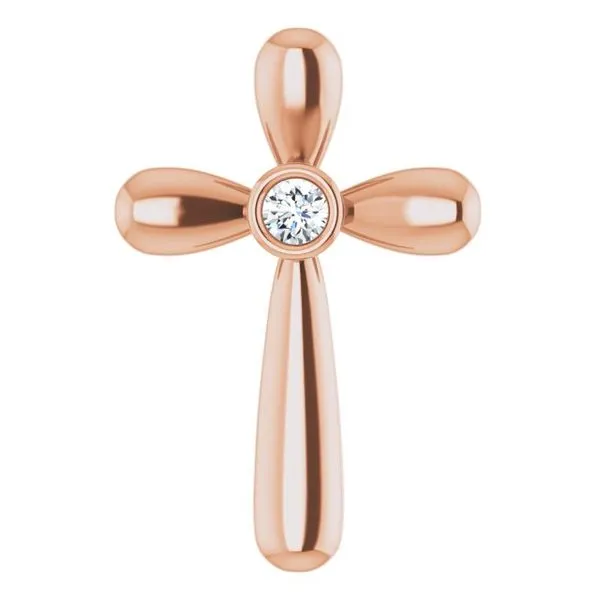 Solitaire Bezel-Set Cross Pendant Scirto's Jewelry Lockport, NY