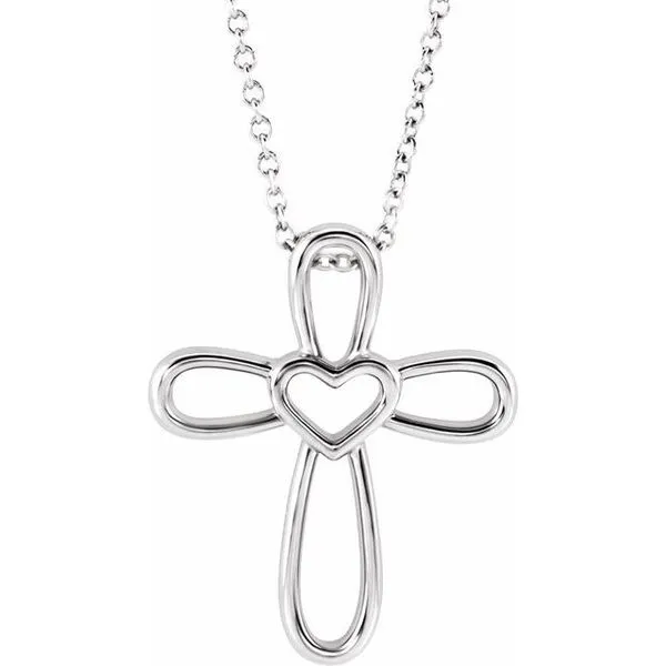 Cross with Heart Necklace Hopman Jewelers Elkhart, IN