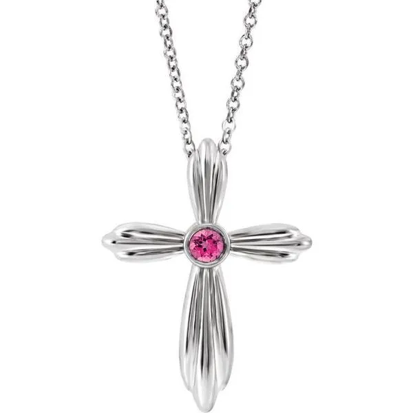 Bezel-Set Cross Necklace J. Meredith Jewelers Delafield, WI