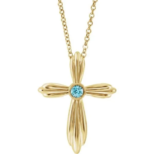 Bezel-Set Cross Necklace J. Meredith Jewelers Delafield, WI