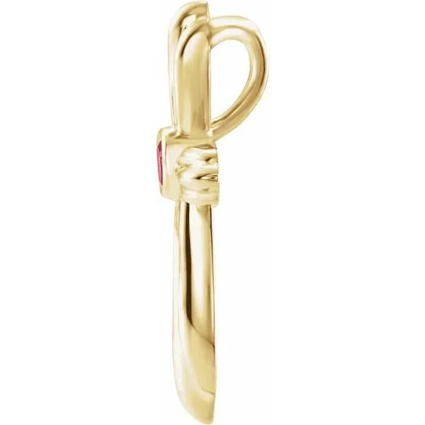 Bezel-Set Cross Pendant Image 2 J. Meredith Jewelers Delafield, WI