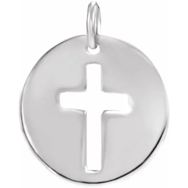 Accented Pierced Cross Pendant Image 3 Cherry Street Jewelers Tulsa, OK