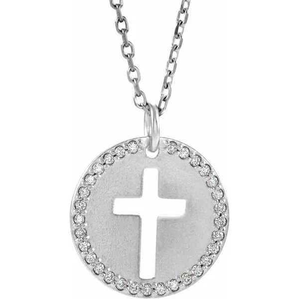 Accented Pierced Cross Necklace Jewelry Design Studio Jensen Beach, FL