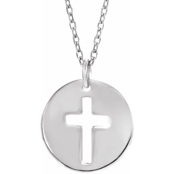 Accented Pierced Cross Necklace Image 3 Hopman Jewelers Elkhart, IN