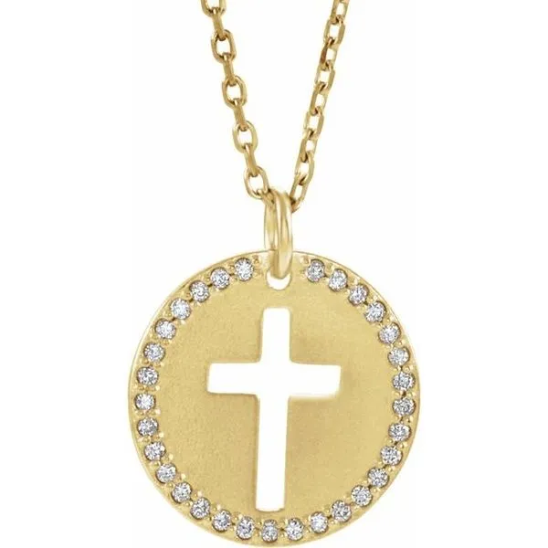 Accented Pierced Cross Necklace Jewelry Design Studio Jensen Beach, FL
