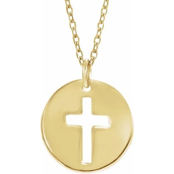 Accented Pierced Cross Necklace Image 3 Jewelry Design Studio Jensen Beach, FL