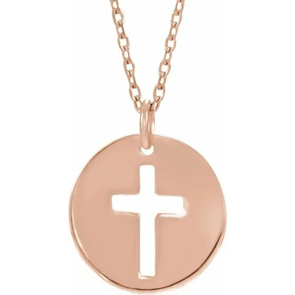 Accented Pierced Cross Necklace Image 3 Hopman Jewelers Elkhart, IN