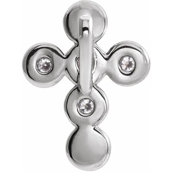 Bezel-Set Cross Pendant Image 3 J. Meredith Jewelers Delafield, WI