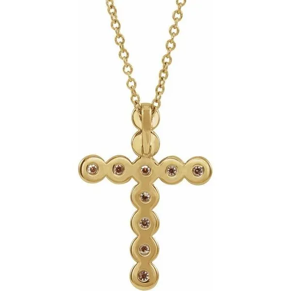 Bezel-Set Cross Necklace Image 3 Jewelry Design Studio Jensen Beach, FL