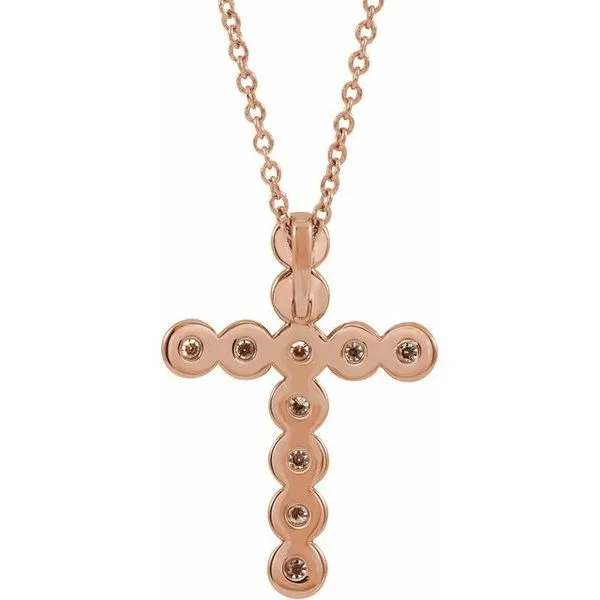 Bezel-Set Cross Necklace Image 3 Hopman Jewelers Elkhart, IN