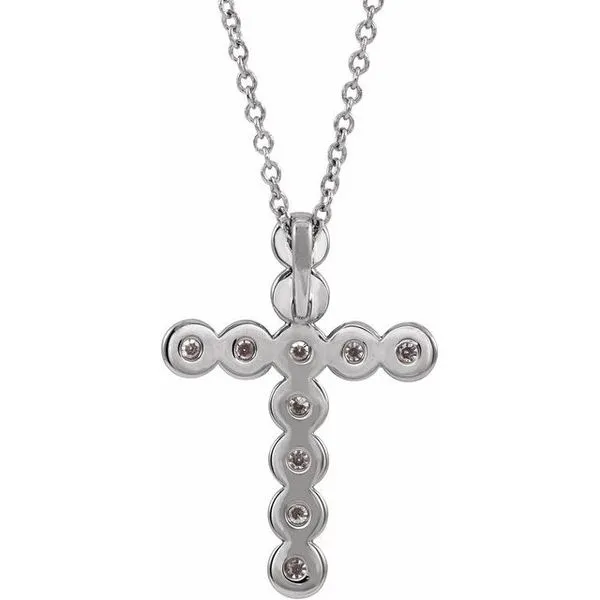 Bezel-Set Cross Necklace Image 3 Hopman Jewelers Elkhart, IN