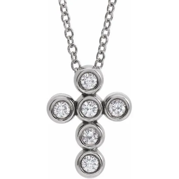 Bezel-Set Cross Necklace Jewelry Design Studio Jensen Beach, FL
