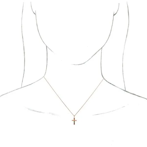 Accented Cross Necklace Image 3 Cherry Street Jewelers Tulsa, OK