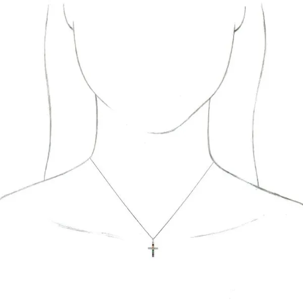 Accented Cross Necklace Image 3 J. Meredith Jewelers Delafield, WI