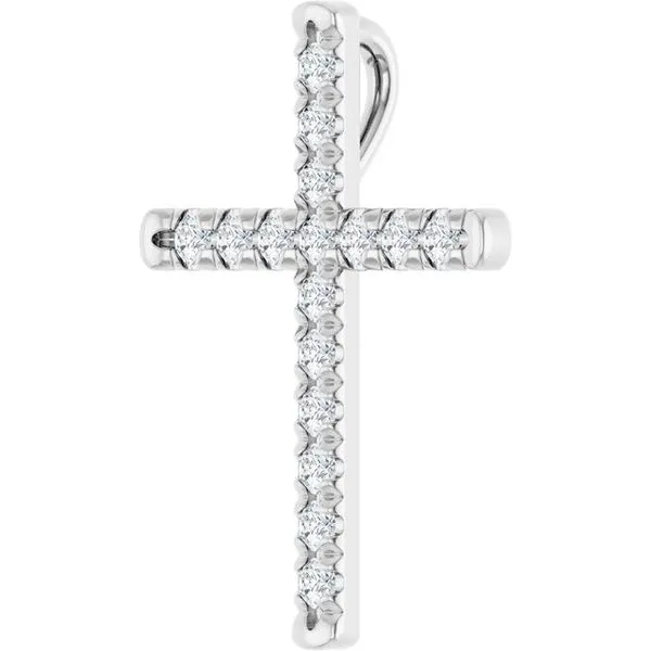 French-Set Cross Pendant Image 2 James & Williams Jewelers Berwyn, IL