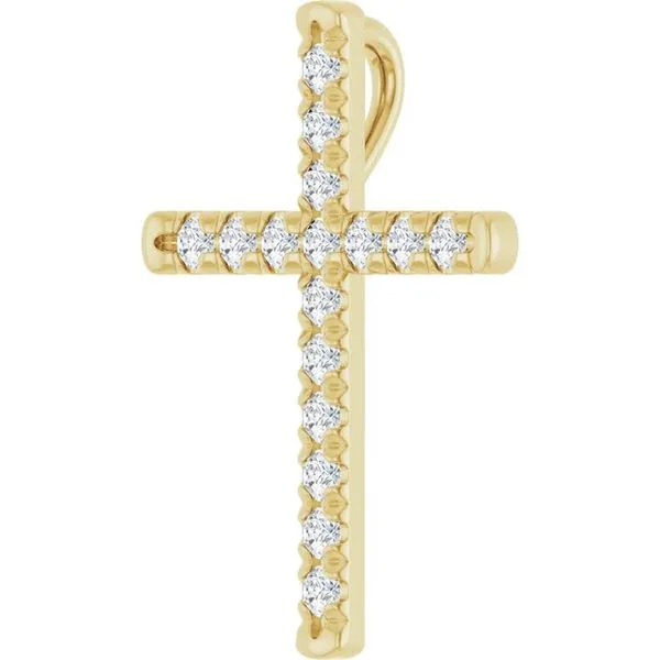 French-Set Cross Pendant Image 2 Spath Jewelers Bartow, FL