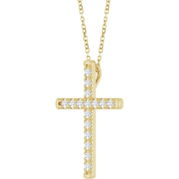 French-Set Cross Necklace Image 2 Hopman Jewelers Elkhart, IN