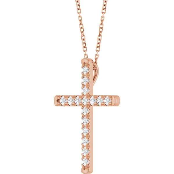 French-Set Cross Necklace Image 2 Hopman Jewelers Elkhart, IN