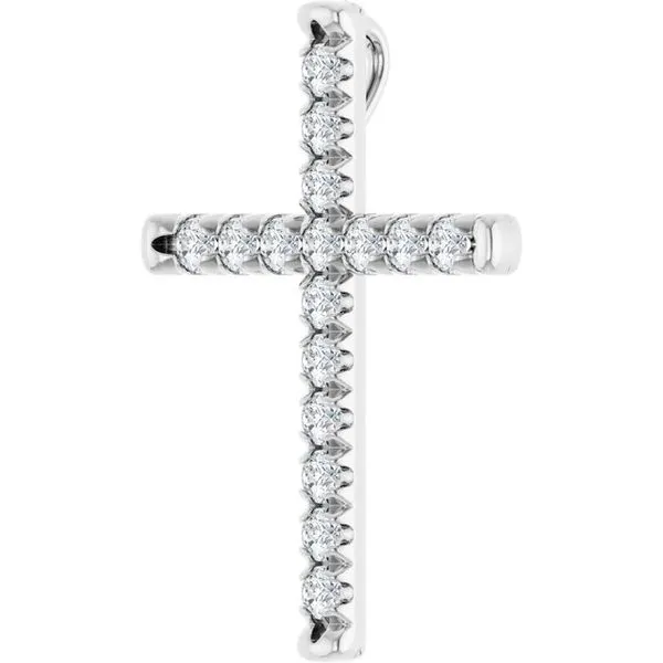 French-Set Cross Pendant Image 2 Becky Beck's Jewelry DeKalb, IL
