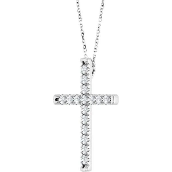 French-Set Cross Necklace Image 2 Milan's Jewelry Inc Sarasota, FL