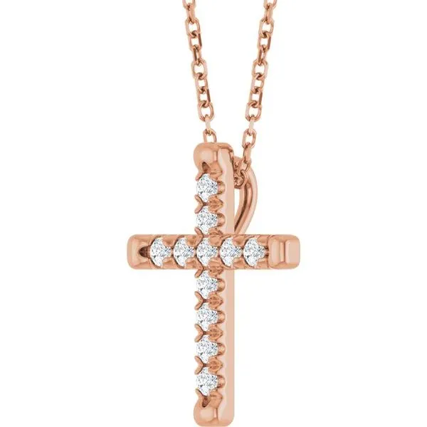 French-Set Cross Necklace Image 2 Hopman Jewelers Elkhart, IN