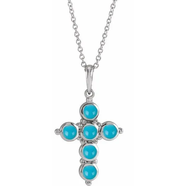 Cabochon Cross Necklace J. Meredith Jewelers Delafield, WI