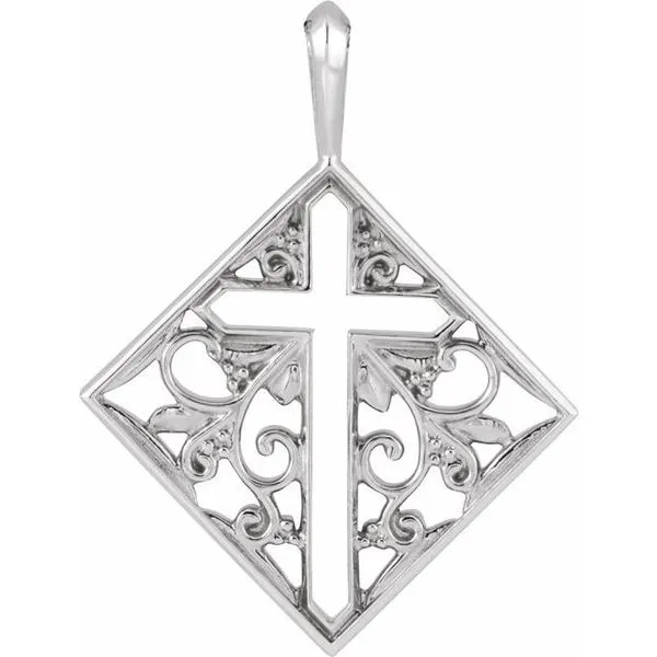 Ornate Pierced Cross Pendant Rick's Jewelers California, MD