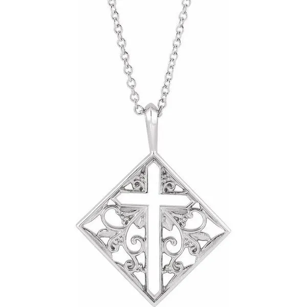 Ornate Pierced Cross Necklace James & Williams Jewelers Berwyn, IL