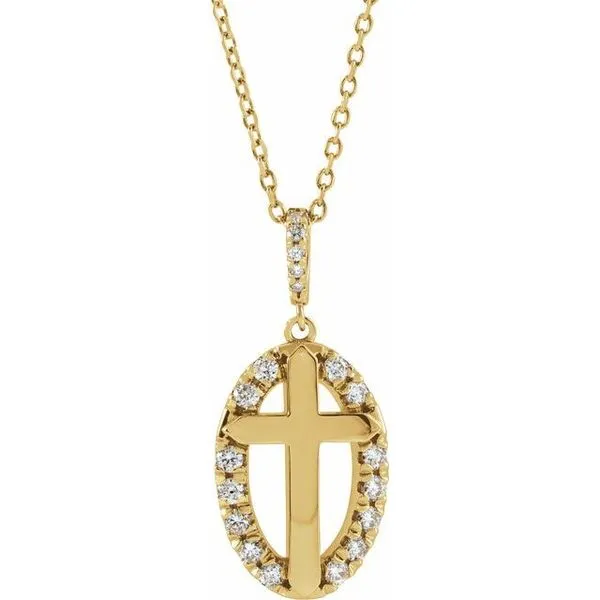 Halo-Style Cross Necklace Bauble Patch Jewelers Comstock Park, MI