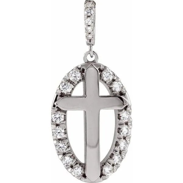 Halo-Style Cross Pendant Delfine's Jewelry Charleston, WV