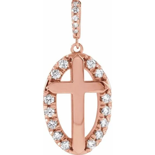 Halo-Style Cross Pendant Leslie E. Sandler Fine Jewelry and Gemstones rockville , MD
