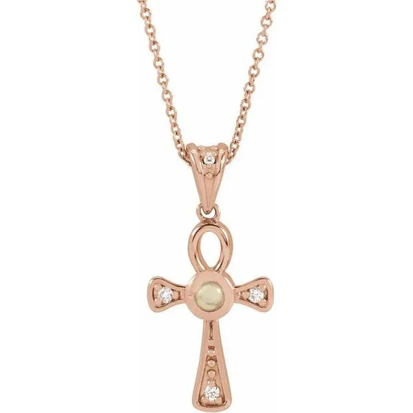 Cabochon Ankh Cross Necklace Hopman Jewelers Elkhart, IN