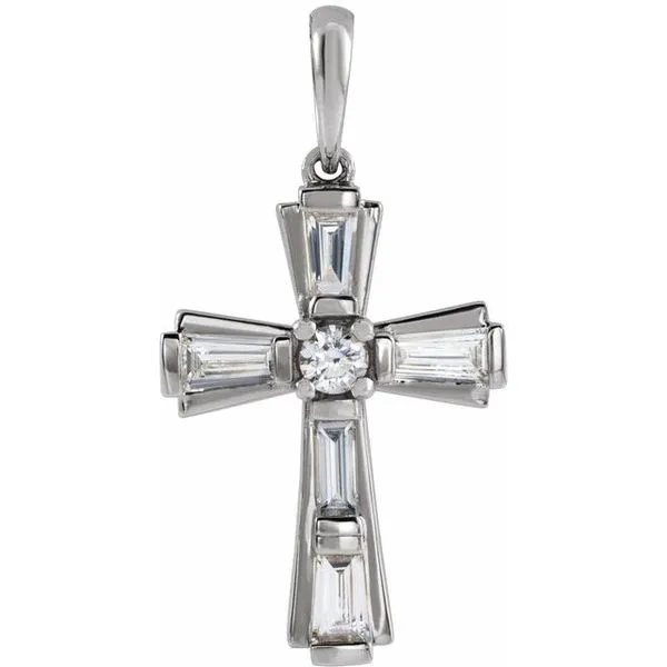 Accented Baguette Cross Pendant Hopman Jewelers Elkhart, IN