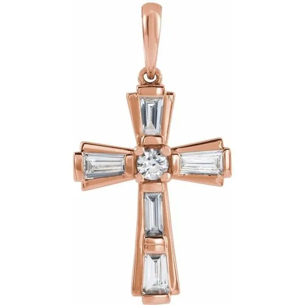 Accented Baguette Cross Pendant Hopman Jewelers Elkhart, IN