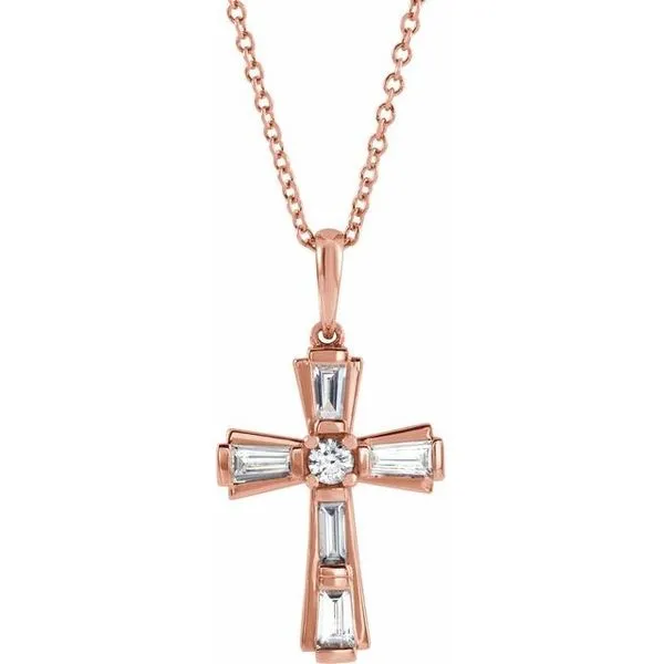 Accented Baguette Cross Necklace Rasmussen Jewelers Spanish Fork, UT