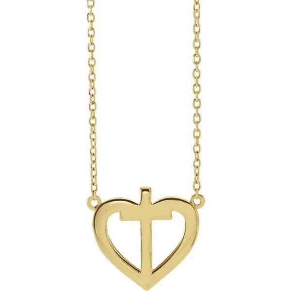Heart & Cross Necklace Image 3 Hopman Jewelers Elkhart, IN