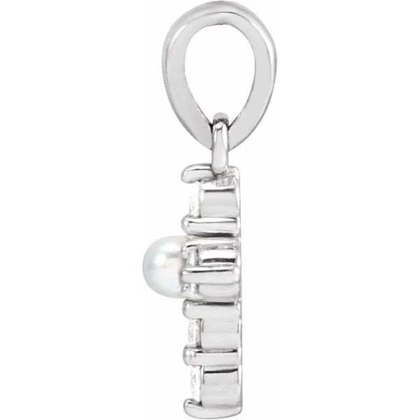 Pearl Cross Pendant Image 2 Diny's Jewelers Middleton, WI