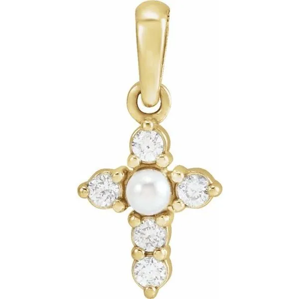Pearl Cross Pendant J. Meredith Jewelers Delafield, WI