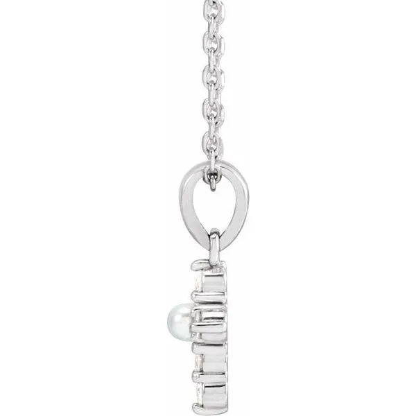 Pearl Cross Necklace Image 2 Arlene's Fine Jewelry Vidalia, GA