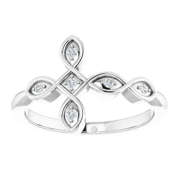 Accented Sideways Cross Ring Image 3 Milan's Jewelry Inc Sarasota, FL