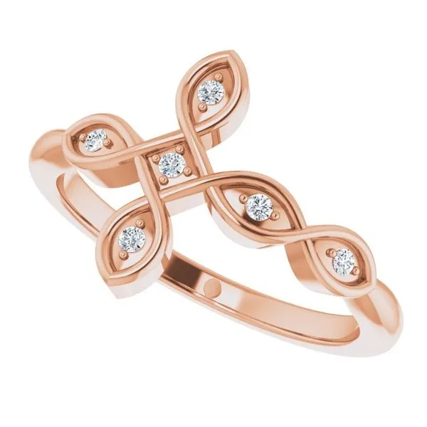 Accented Sideways Cross Ring Image 5 Jewelry Design Studio Jensen Beach, FL
