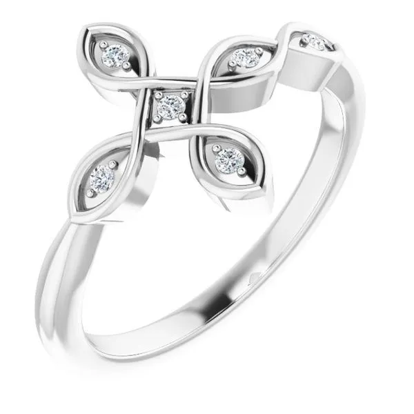Accented Sideways Cross Ring Jewelry Design Studio Jensen Beach, FL