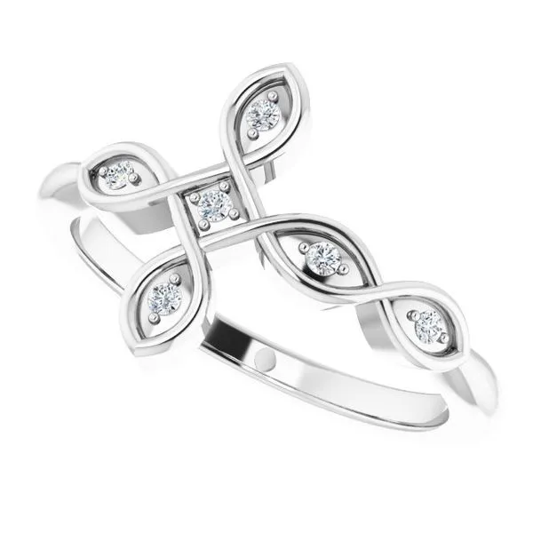 Accented Sideways Cross Ring Image 5 Jewelry Design Studio Jensen Beach, FL