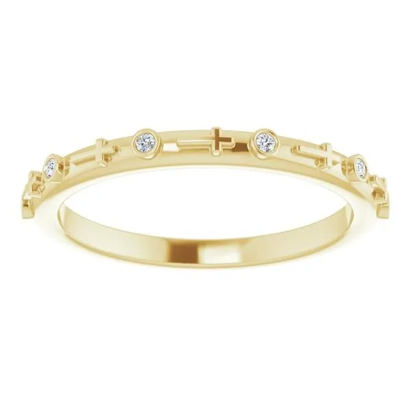 Bezel-Set Cross Ring Image 3 Hopman Jewelers Elkhart, IN